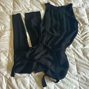 Massimo Dutti Black Jumpsuit Sleeveless Belt Size: 4US (EUR 36)